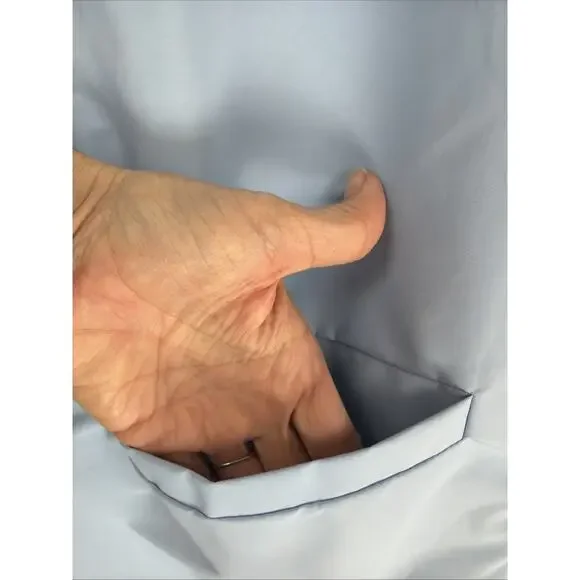 NWT Nikki Jones Blue Hooded Jacket Raincoat Changes in Rain! #0973 Size XS - Picture 2 of 6